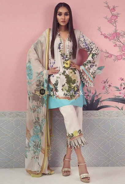 STYLE LOFT.PK Sana Safinaz Lawn Collection 2019 Unstitched 3 Piece Suit- SpringTide- 07A