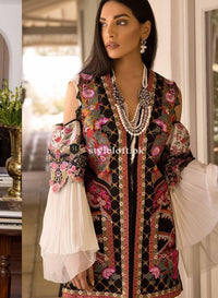 Sana Safinaz Winter 3Piece, Wool Shawl WSHWL18-02A Black