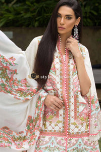 Sana Safinaz Winter 3Piece, Wool Shawl WSHWL18-02B White