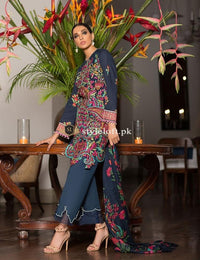 Sana Safinaz Winter Collection 2018 3Piece SS-03B-Blue