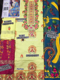 Sanam Baloch Celebrity Embroidered Lawn Unstitched 3Pc Suit