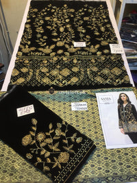 SANIA MASKATIYA Velvet 2Piece Jamawar Trouser Black