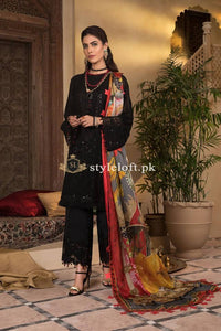STYLE LOFT.PK Sapphire Chiffon Summer Collection 2019 Unstitched 3PC Suit - BlackOx