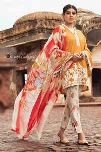 STYLE LOFT.PK Sapphire Intermix 3 Piece Linen Unstitched Collection 2019 – Sunset Glow