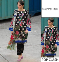 STYLE LOFT.PK Sapphire Intermix Pop 3 Piece Unstitched Collection 2019 – Pop Clash-Black