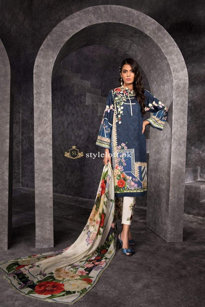 Sapphire Spring Summer Lawn Collection 2019 3 Piece Suit - Blue