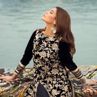 Sapphire Velvet 2Piece Jamawar Trouser Black