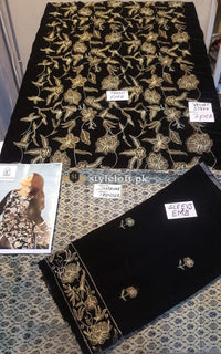 Sapphire Velvet 2Piece Jamawar Trouser Black