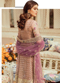 Serene Embroidered Chiffon Collection Unstitched 3 Piece Suit SEI19PC 07 Mauve Vista - Premium Collection