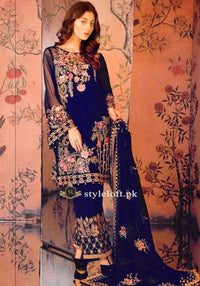 Serene Premium Embroidered 3Piece Navy-BD-24