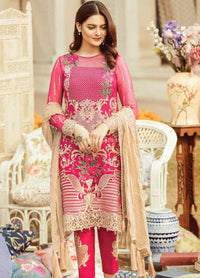 Serene Premium Embroidered Chiffon Collection 2019 Unstitched 3 Piece Suit - SEI19PC Rose D