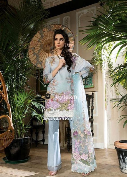 Sobia Nazir Embroidered Swiss Lawn Unstitched 3 Piece Suit SN18L 4B - Spring / Summer Collection
