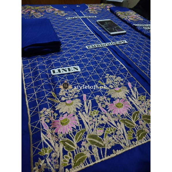 Suffuse by Sana Yasir Linen 2Piece SS-18Blue