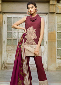 Tena Durrani Embroidered Lawn Unstitched 3 Piece Suit TD18W 8-B