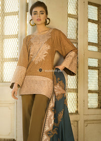 Tena Durrani Embroidered Lawn Unstitched 3 Piece Suit TD18W 8A