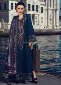 STYLE LOFT.PK Tena Durrani Embroidered Lawn Unstitched 3 Piece Suit TD19L 4A DINA BLUE - Spring / Summer Collection