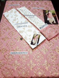 STYLE LOFT.PK Voluptuous Banarasi Style Patiala Unstitch 2Piece Suit - Peach