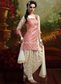 STYLE LOFT.PK Voluptuous Banarasi Style Patiala Unstitch 2Piece Suit - Peach