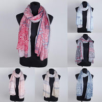 Women Leaves Printing Shawl Scarf