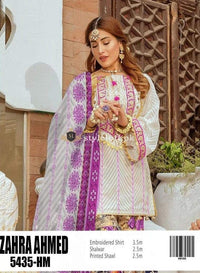 STYLE LOFT.PK Zahra Ahmad Festive Lawn Collection 2019 Unstitched 3PC Suit ZA1904