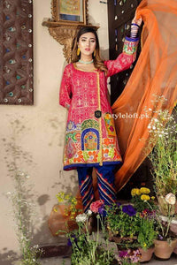 STYLE LOFT.PK Zahra Ahmed Lawn 2019 3Pc Suit with Chiffon Embroidery Dupatta