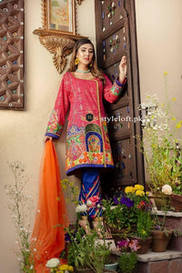 STYLE LOFT.PK Zahra Ahmed Lawn 2019 3Pc Suit with Chiffon Embroidery Dupatta
