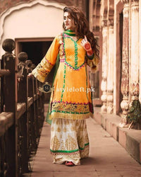 Zahra Ahmed Linen 3Piece Dress-2018
