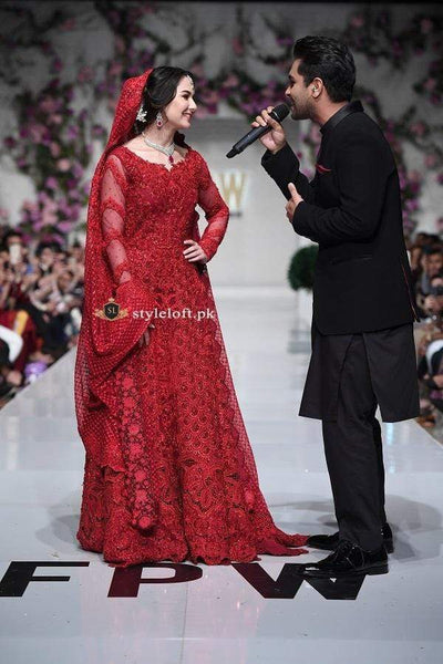 STYLE LOFT.PK Zainab Chottani Bridal Chiffon Collection 2019 Unstitched 3Piece Suit-Red