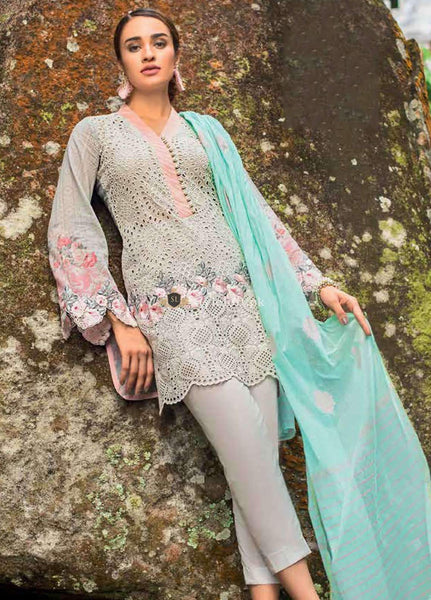 STYLE LOFT.PK Zainab Chottani Embroidered Lawn Unstitched 3 Piece Suit ZC19L 10B SERENE MUSK - Spring / Summer Collection