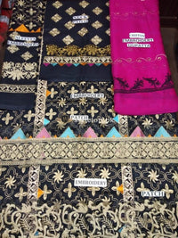 Zara Ahmad Embroidered Lawn Unstitched 3Pc Suit - 1603 Black