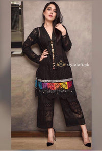 Zara Shahjahan Embroidered Lawn Unstitched 3 Piece Suit Black