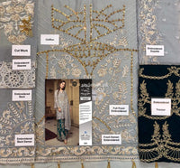 STYLE LOFT.PK ZEBTAN Zirkon Chiffon Collection Unstitched 3 Piece Suit ZQ-08