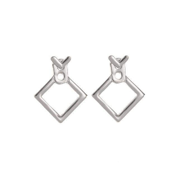 STYLE LOFT Wholesale Korean Trendy Cute Earrings Jewellery Geometric Square V Word Stud Earrings For Women Fashion Jewelry 2019 Oorbellen Square