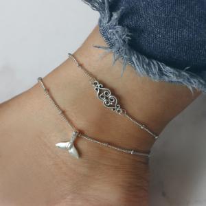 Styleloft.pk 2019 New Fashion Footwear Jewelry Punk Style Gold / Silver Two-color Chain Ankle Bracelet Free Shipping Bracelet Leg Jewelry Photo Color 3