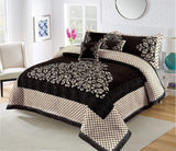 Styleloft.pk 5 Pieces Velvet Jacaurd BedSheet Set bed sheets Black
