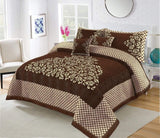 Styleloft.pk 5 Pieces Velvet Jacaurd BedSheet Set bed sheets Brown