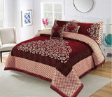 Styleloft.pk 5 Pieces Velvet Jacaurd BedSheet Set bed sheets Red