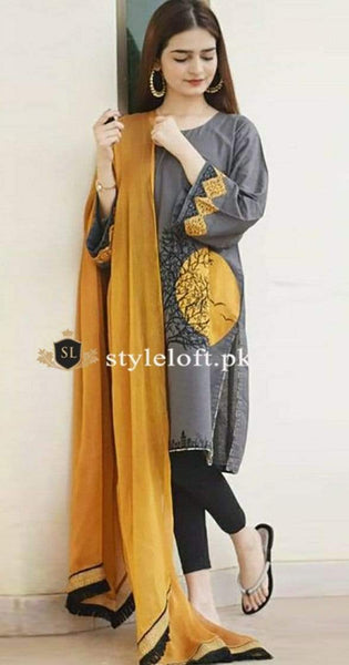 Styleloft.pk AA-003 Embroidered Linen 2Piece Suit (Shirt & Trouser) 2 PIECE
