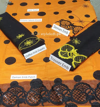 Styleloft.pk Afrozeh Embroidered Linen Unstitched 3 Piece Suit 3 PIECE