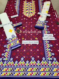 Styleloft.pk Ajrak Style Spring/Summer Lawn 3Piece Suit 3 PIECE