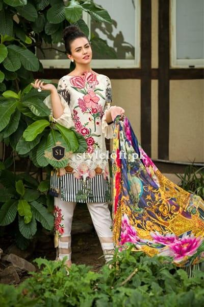 Styleloft.pk Asifa & Nabeel Linen Embroidered Linen Unstitched 3 Piece Suit 3 PIECE