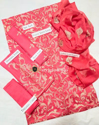 Styleloft.pk Bareeze Embroidered Linen Unstitched 3 Piece Suit 3 PIECE