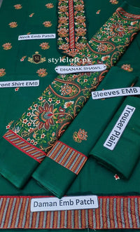 Styleloft.pk Bareeze Embroidered Linen Unstitched 3 Piece Suit 3 PIECE