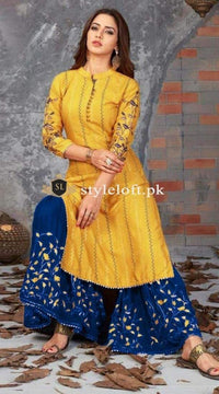 Styleloft.pk Baroque Embroidered Linen 2Piece Suit (Shirt & Trouser) 2 PIECE