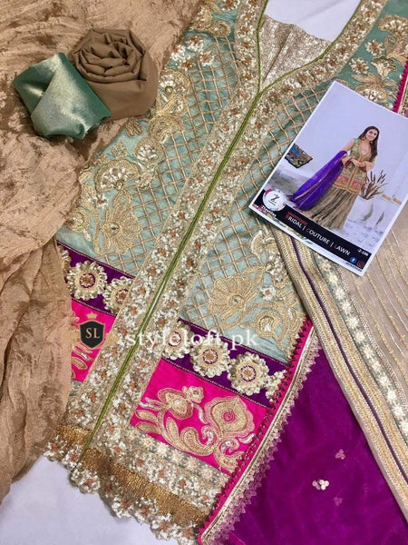Styleloft.pk Celebrity Spotted Aiza Khan Party Wear Collection 3 piece