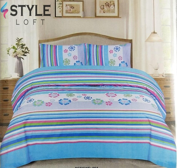 Styleloft.pk D-648 Premium Cotton King Bedsheet bed sheests