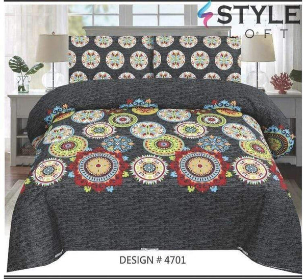 Styleloft.pk D-656 Premium Cotton King Bedsheet bed sheests