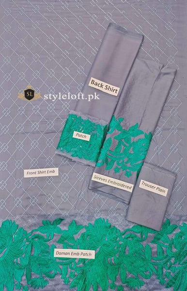 Styleloft.pk Farah Hussain Linen 2PC Unstitched Suit (Shirt+Trouser) 2 PIECE