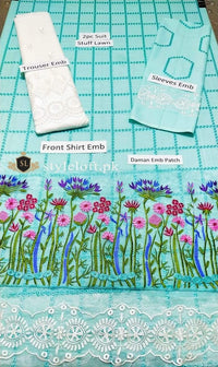 Styleloft.pk Farida Hassan Chikankari Embroidered Lawn 2Piece Suit(Shirt & Trouser) 2 PIECE