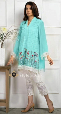 Styleloft.pk Farida Hassan Chikankari Embroidered Lawn 2Piece Suit(Shirt & Trouser) 2 PIECE